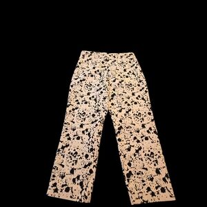 Philosophy Women's White w/Black 'Paint' Stretch Pull On Capris Size M